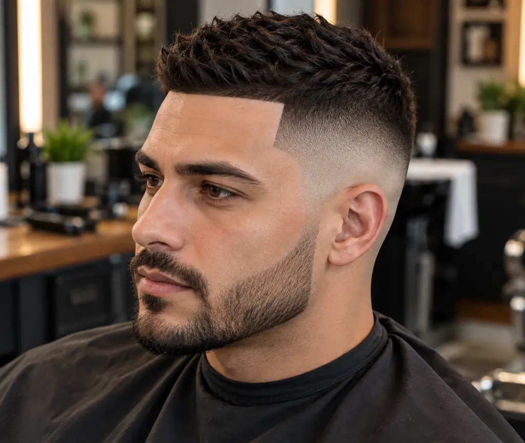Bald Fade Undercut With Line-Up