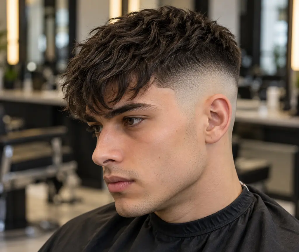 Bald Fade Undercut With Short Fringe