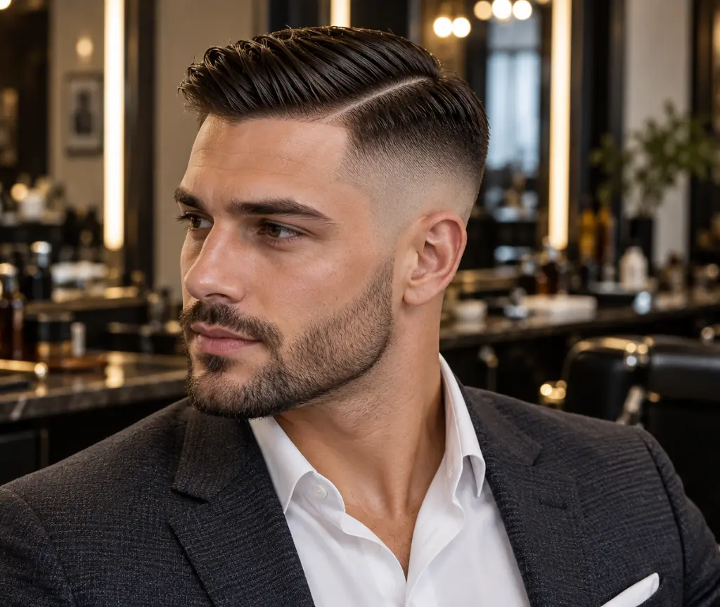Bald Fade Undercut With Side Part