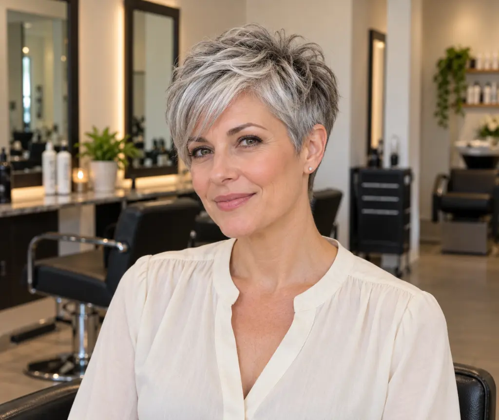Classic Silver Pixie Cut