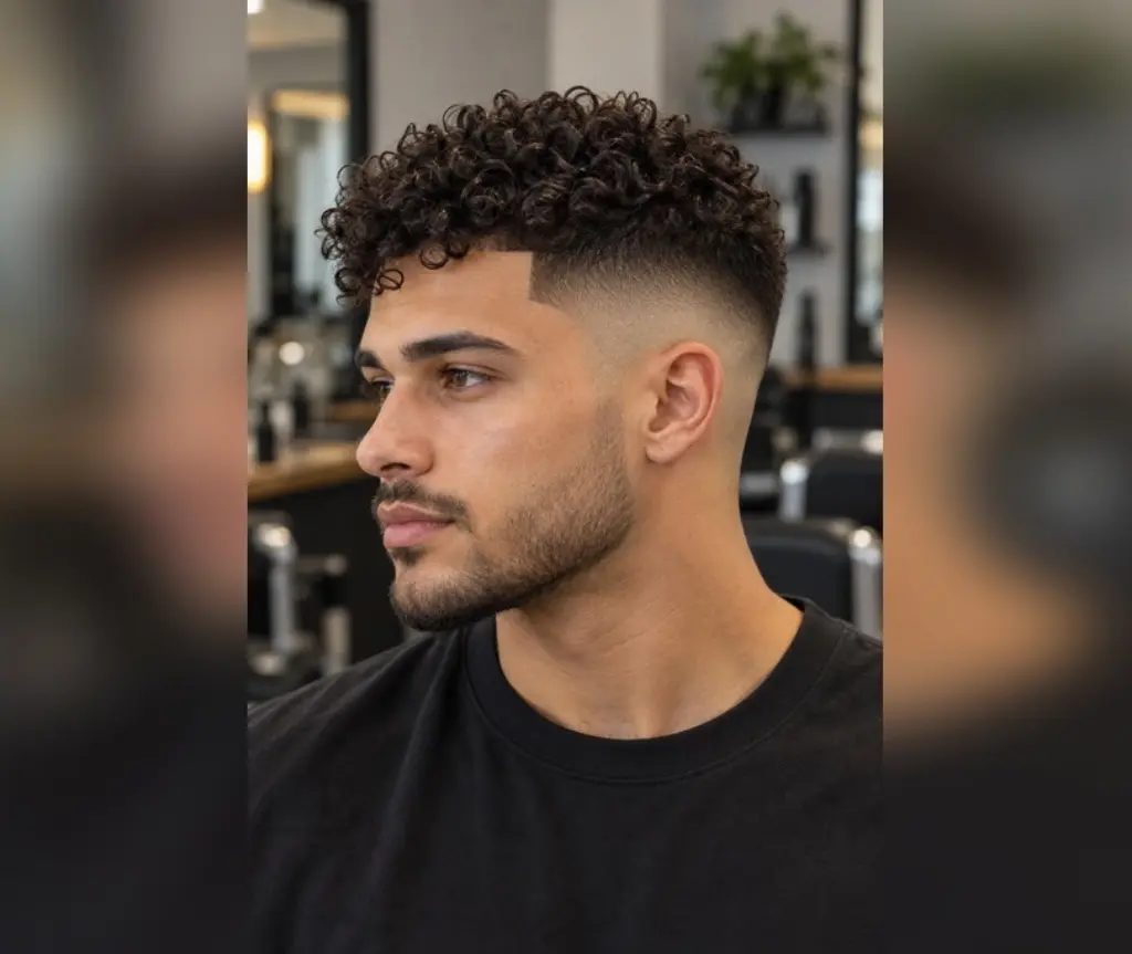 Curly Bald Fade Undercut