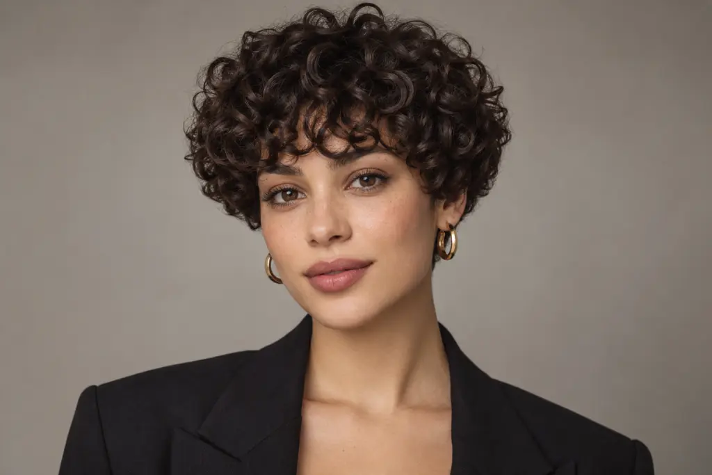 Curly Bowl Cut for Oval Faces
