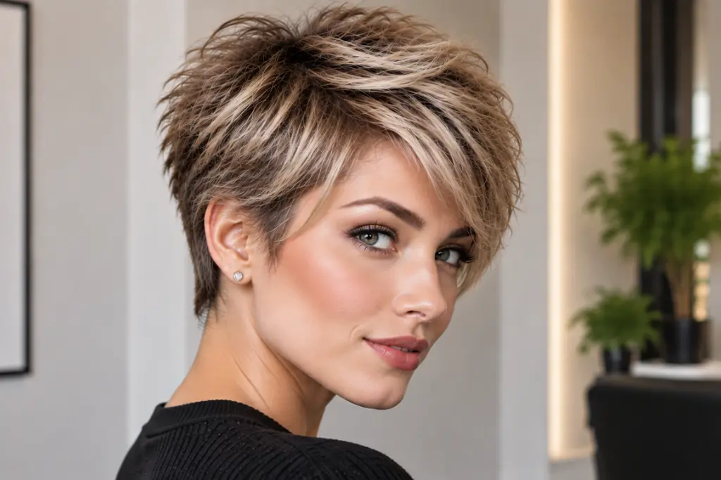 Feathered Short Pixie Cut