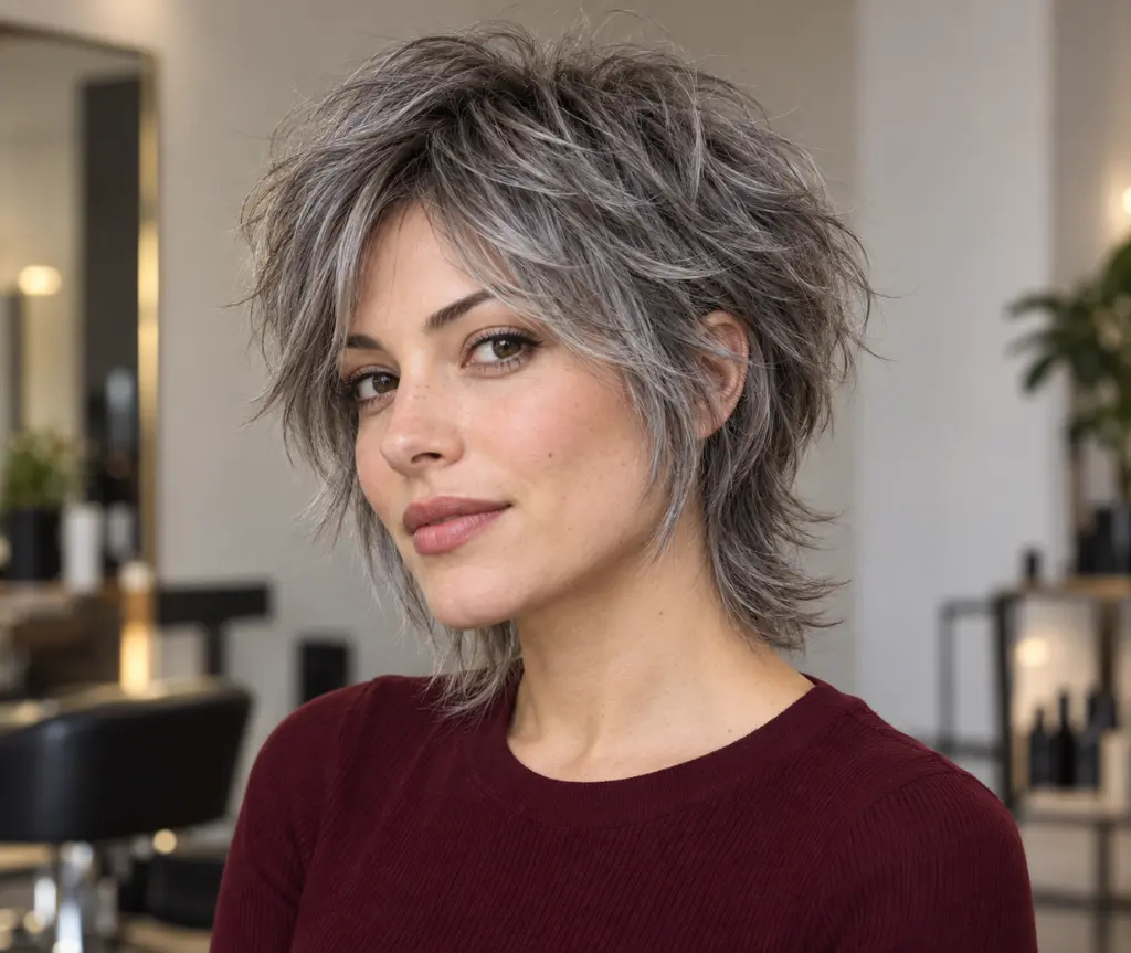 Gray Wolf Cut at Pixie Length