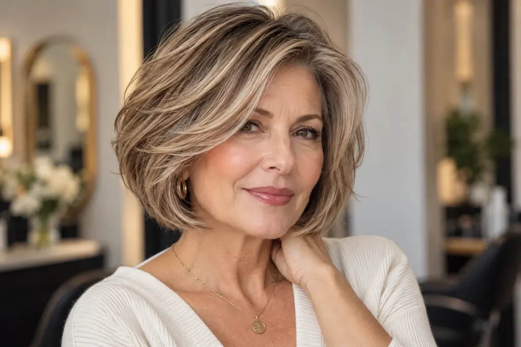 Layered Bob for Women Over 50