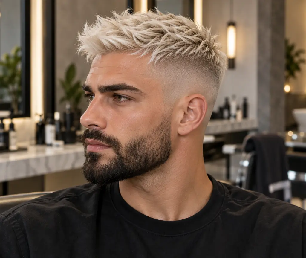 Platinum Blonde Bald Fade Undercut