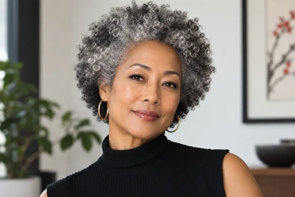 Salt-and-Pepper Short Afro