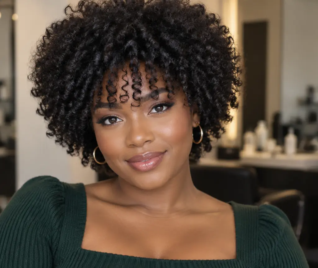 Short Afro with Bangs