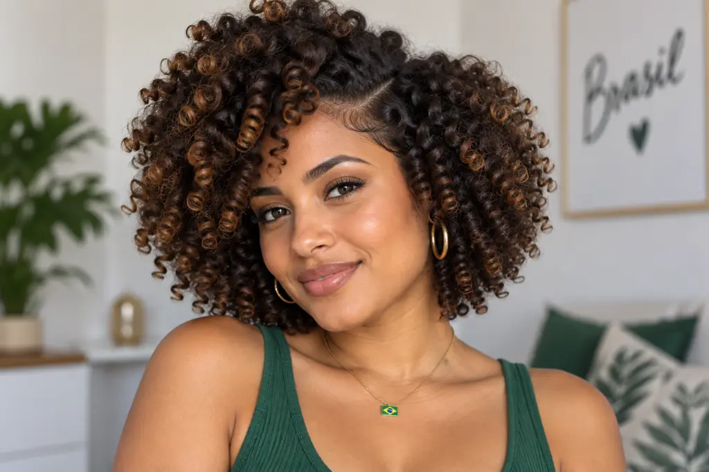 Short Afro with Bantu Knot-Out Texture