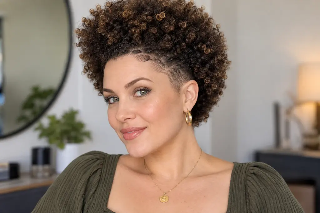 Short Afro with Temple Taper