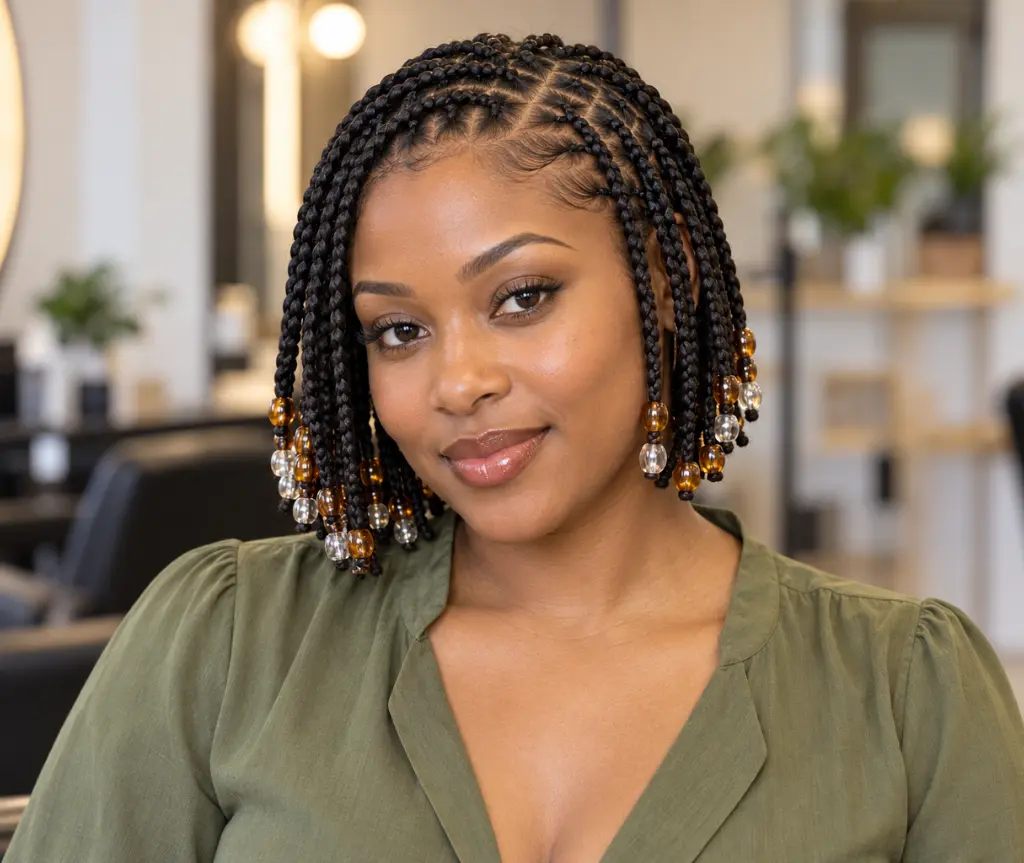 Short Braids with Beads