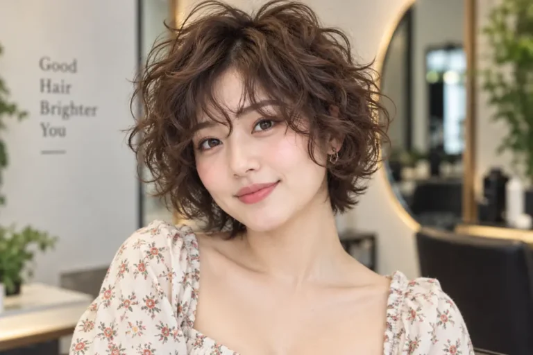 Short Curly Shag for Heart-Shaped Faces