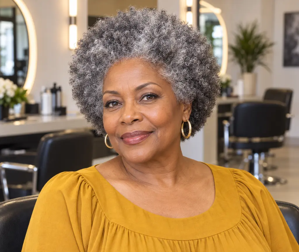 Short Natural Gray Afro