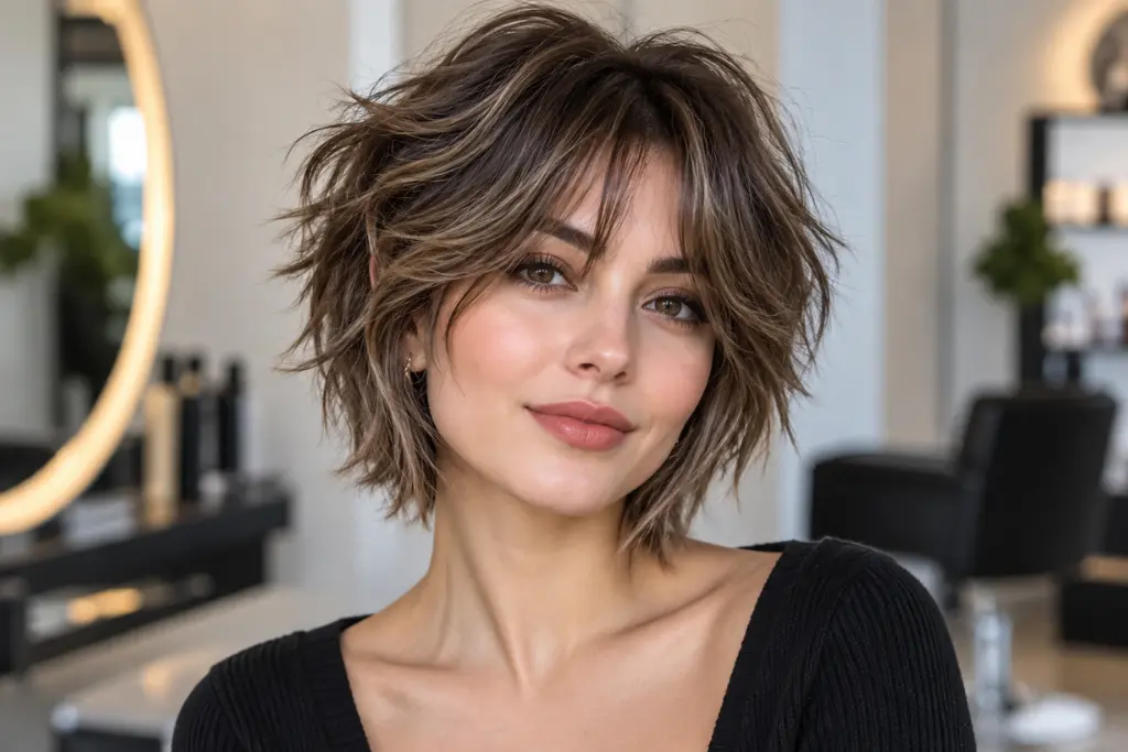 Short Shag for Heart-Shaped Faces