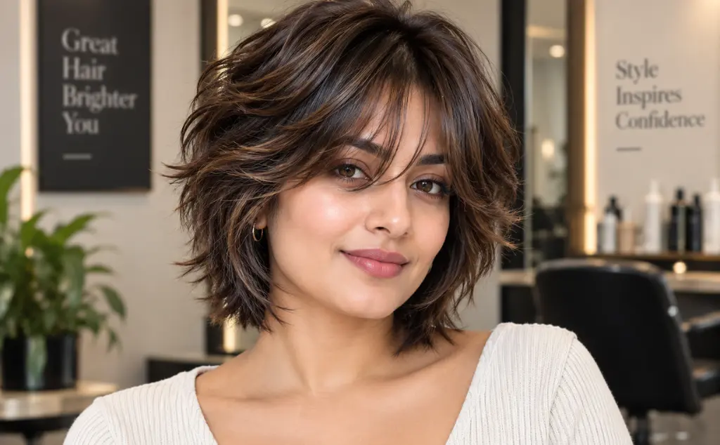 Short Shag with Curtain Bangs