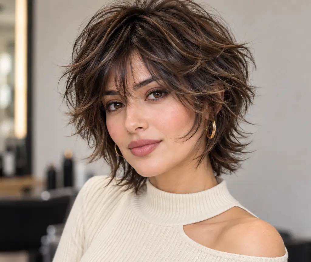 Short Shag with Face-Framing Layers