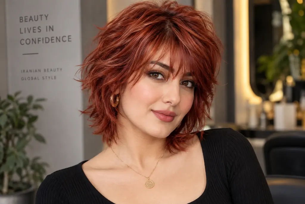 Short Shag with Red Hair