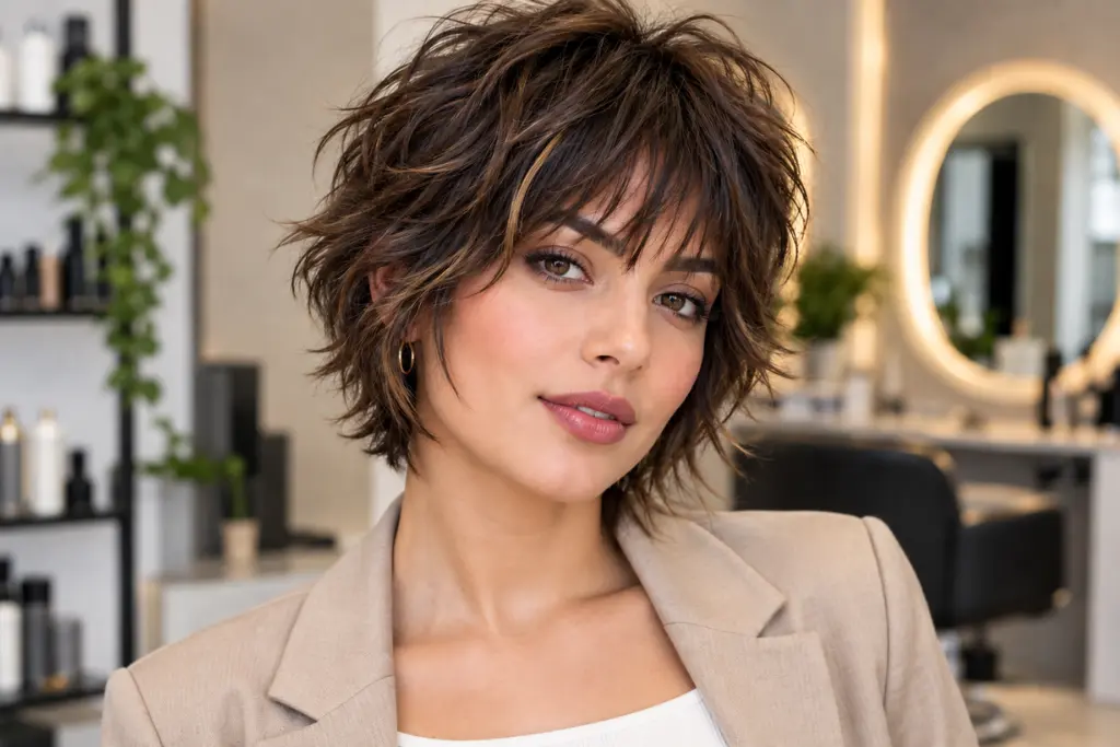 Short Shag with Textured Fringe