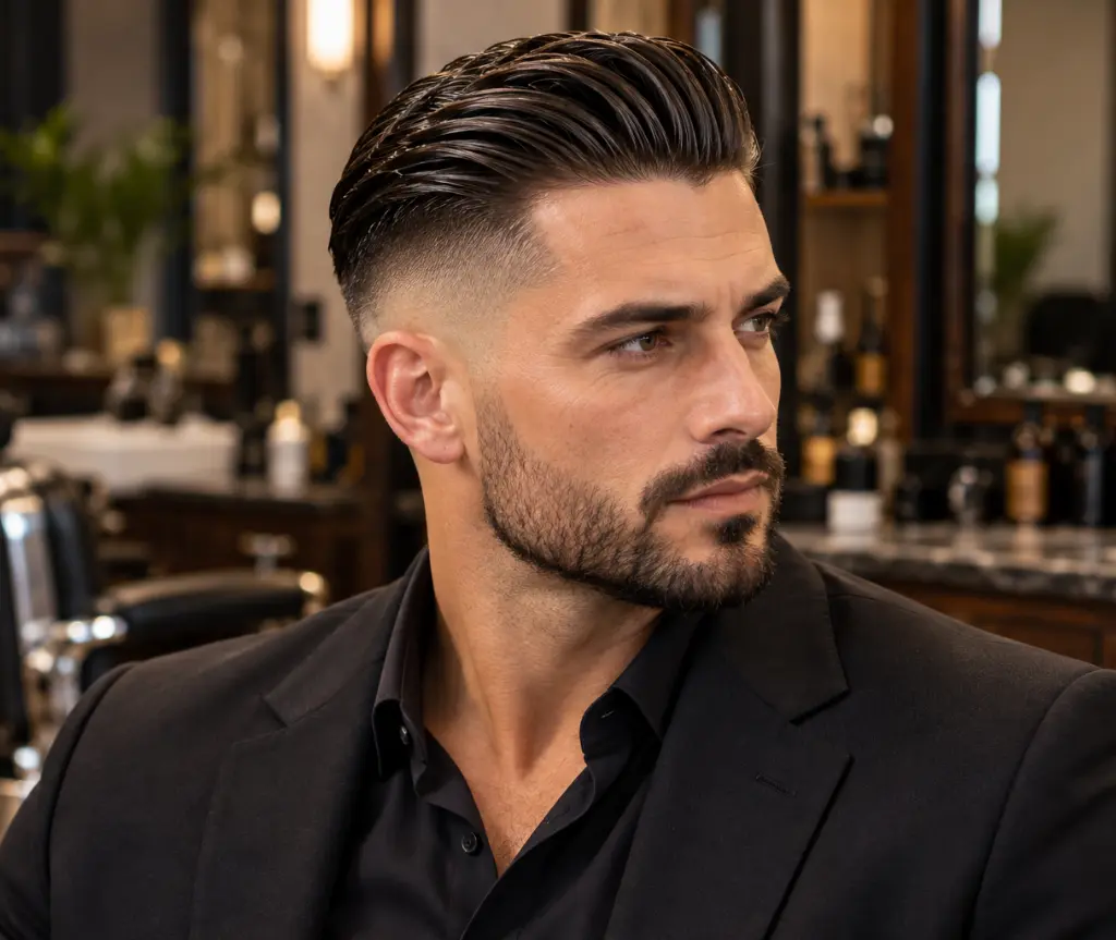 Slicked-Back Bald Fade Undercut