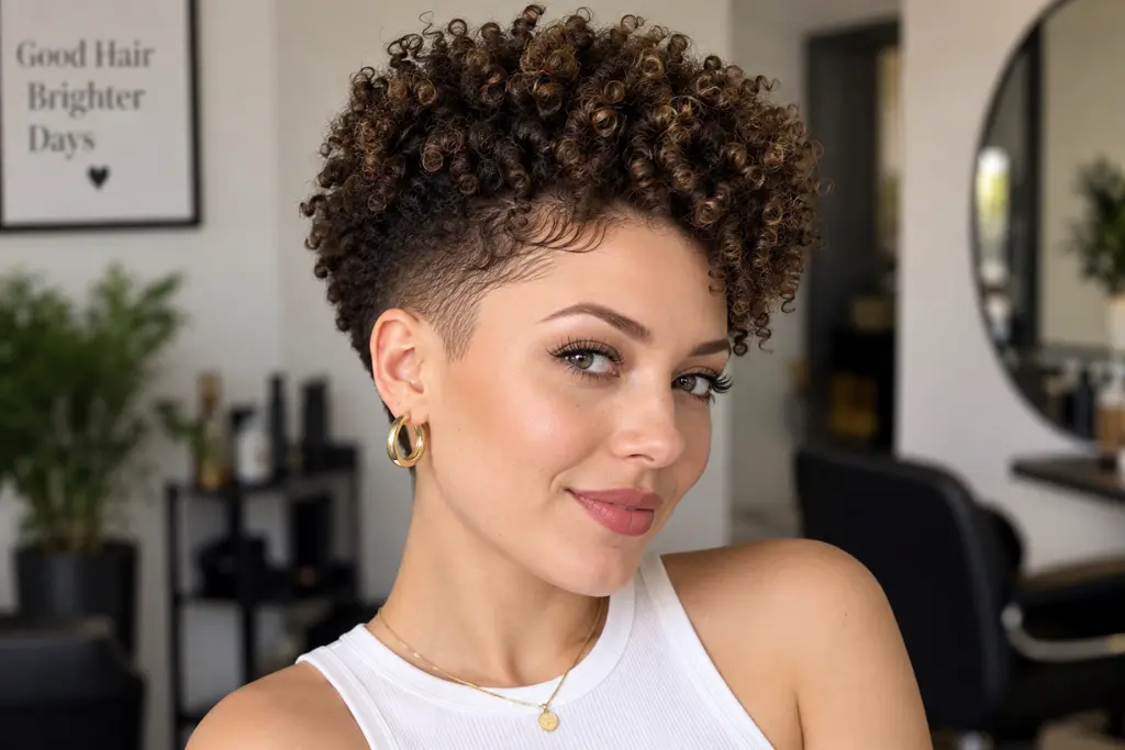 Tapered Afro with Defined Curls
