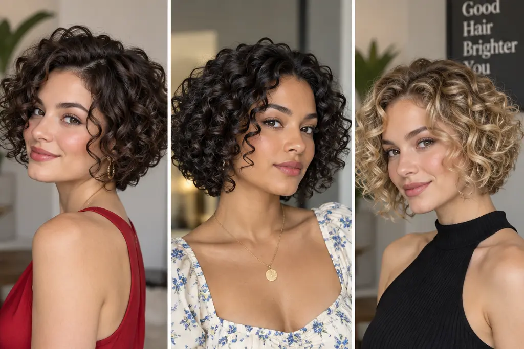 Tapered Curly Bob for Heart Faces
