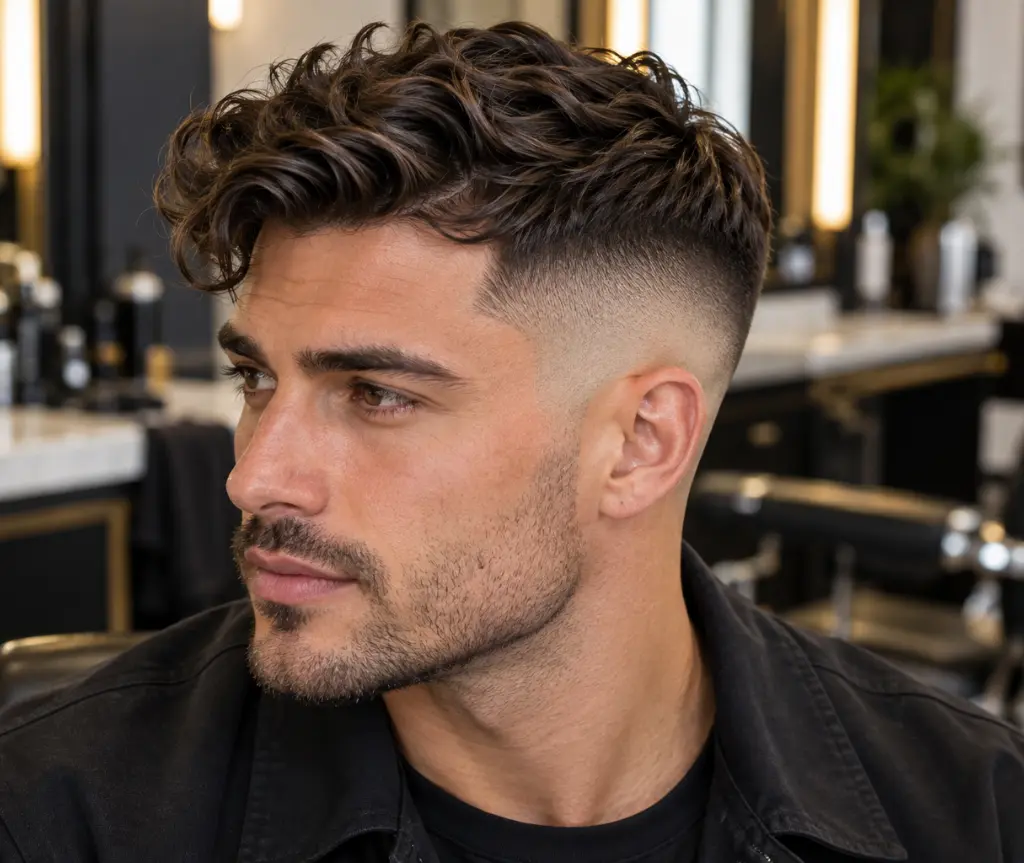 Wavy Bald Fade Undercut