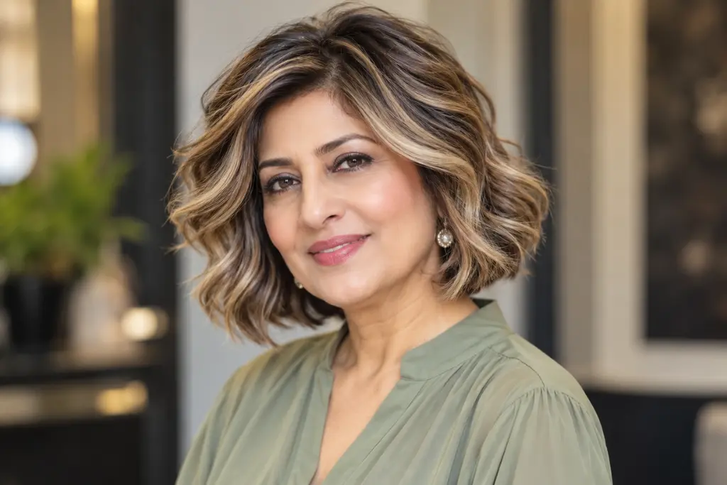 Wavy Bob with Highlights