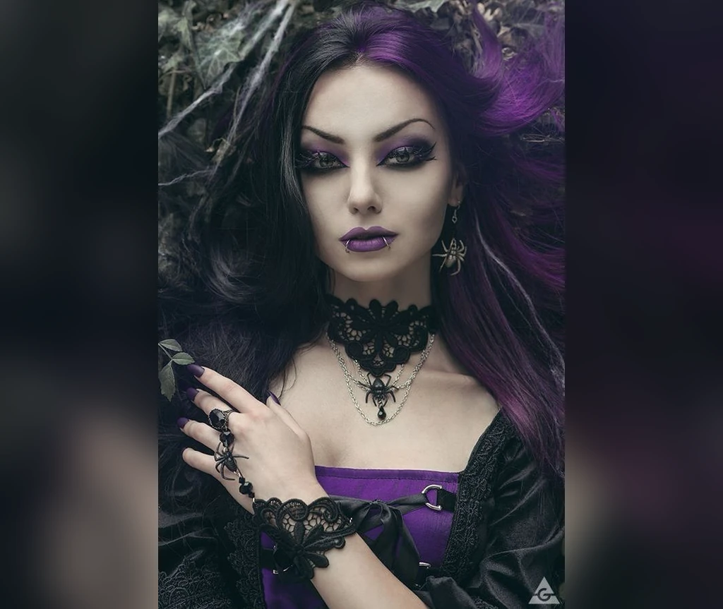 Royal purple vampire waves with a corset