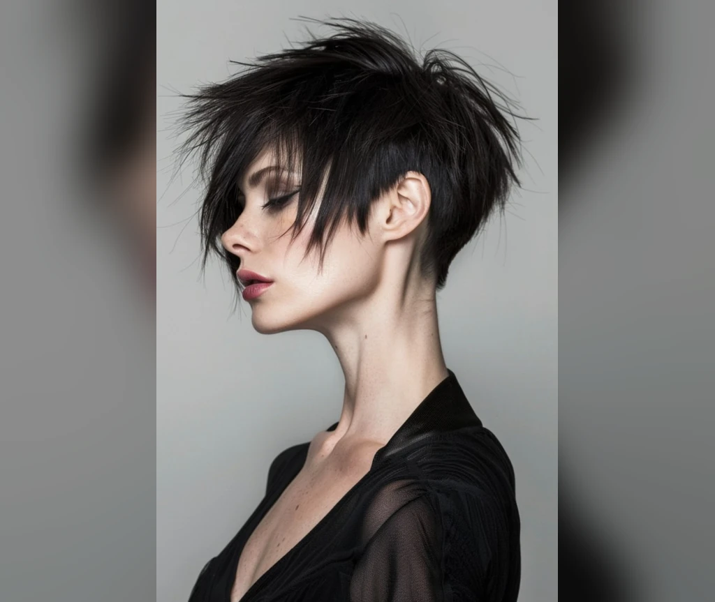 Spiky vampire pixie with sharp texture
