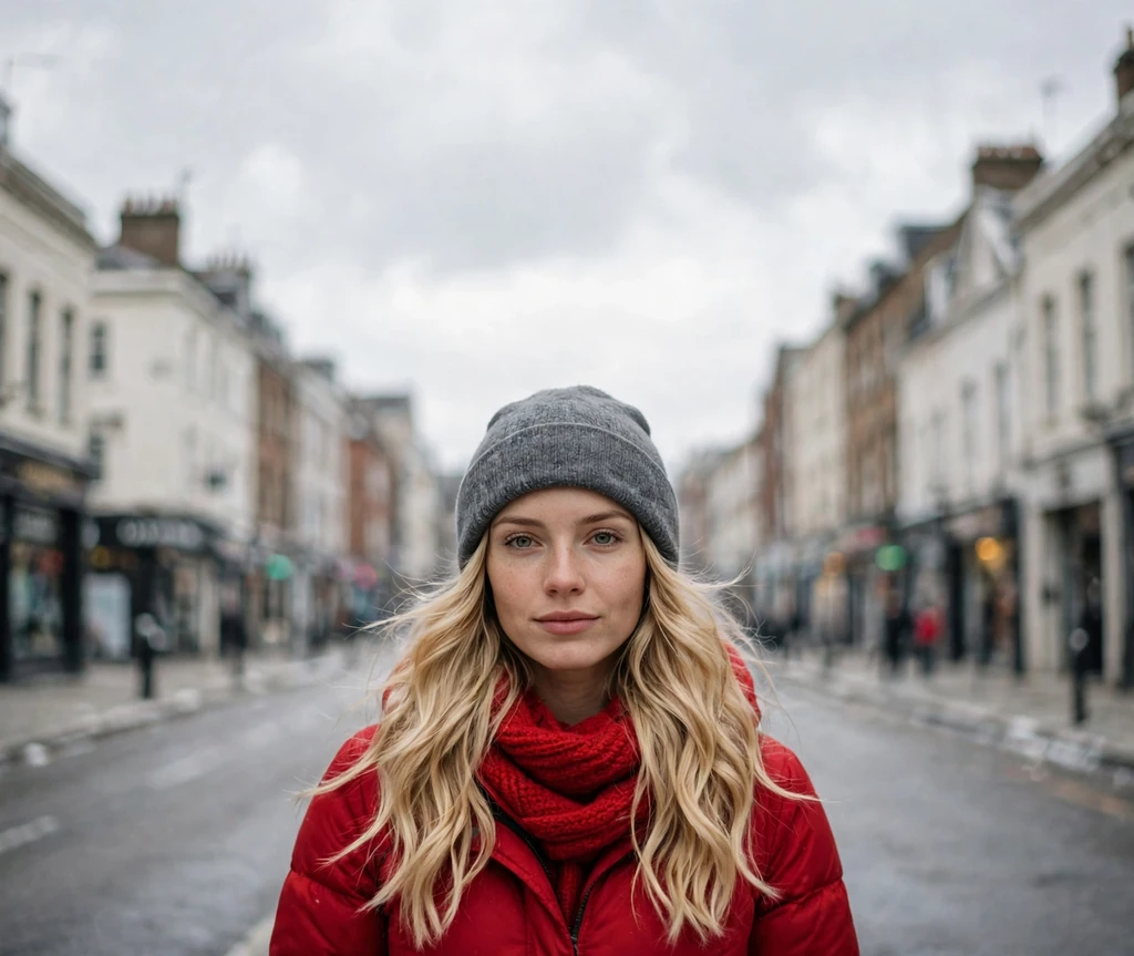 wool beanie with loose waves
