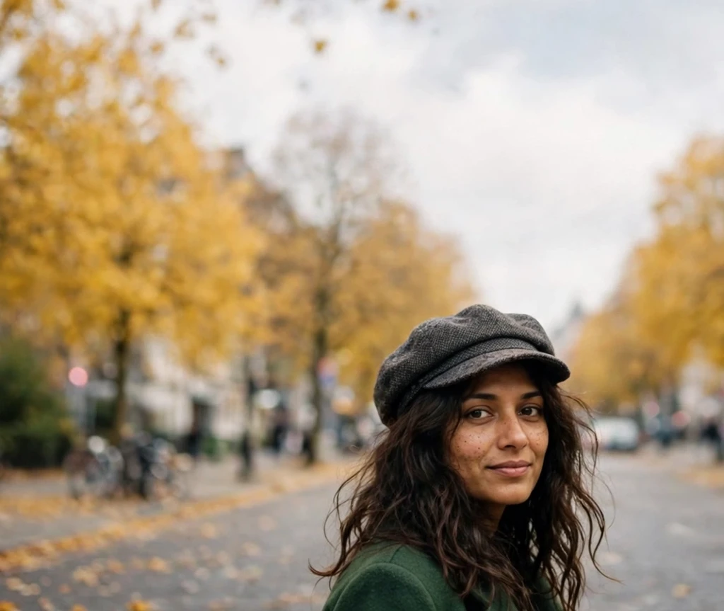 newsboy cap with wavy hair