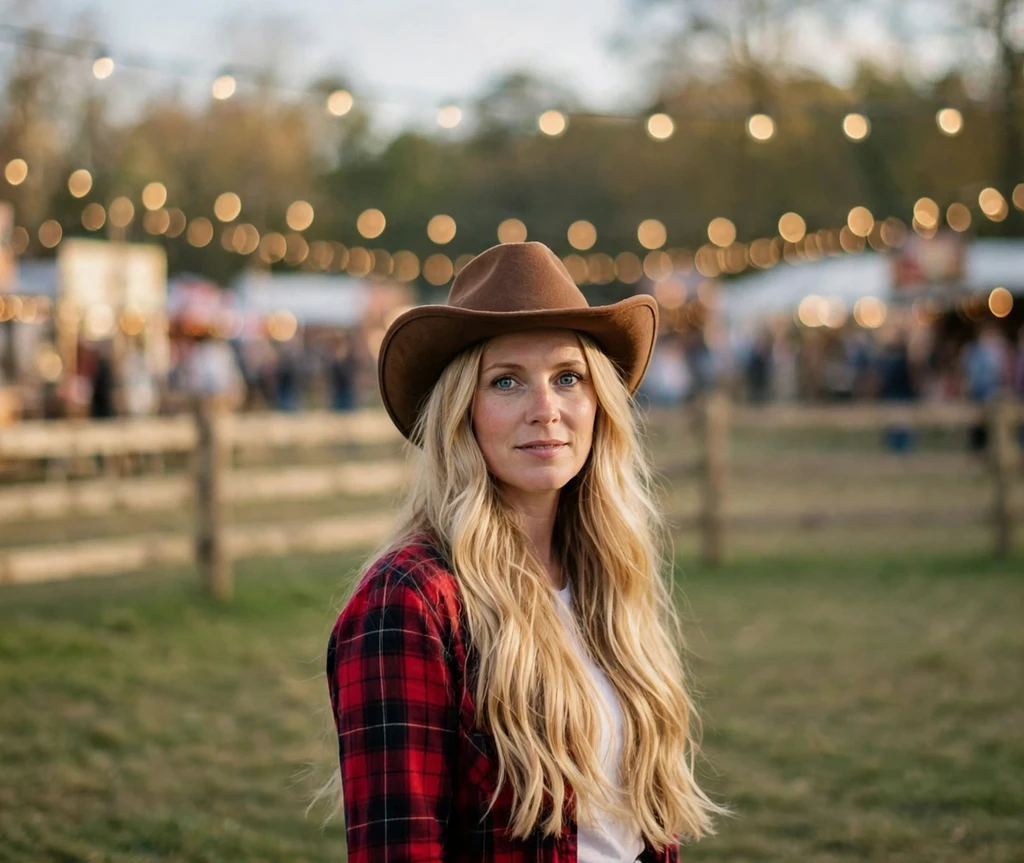 cowboy hat with long layers