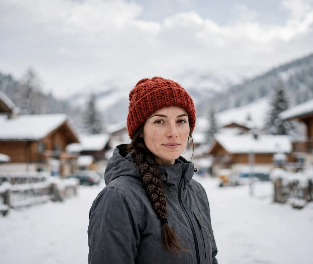 chunky knit beanie with fishtail braid