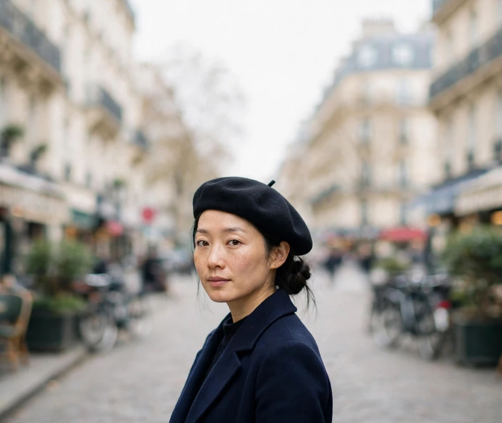 beret with low side bun