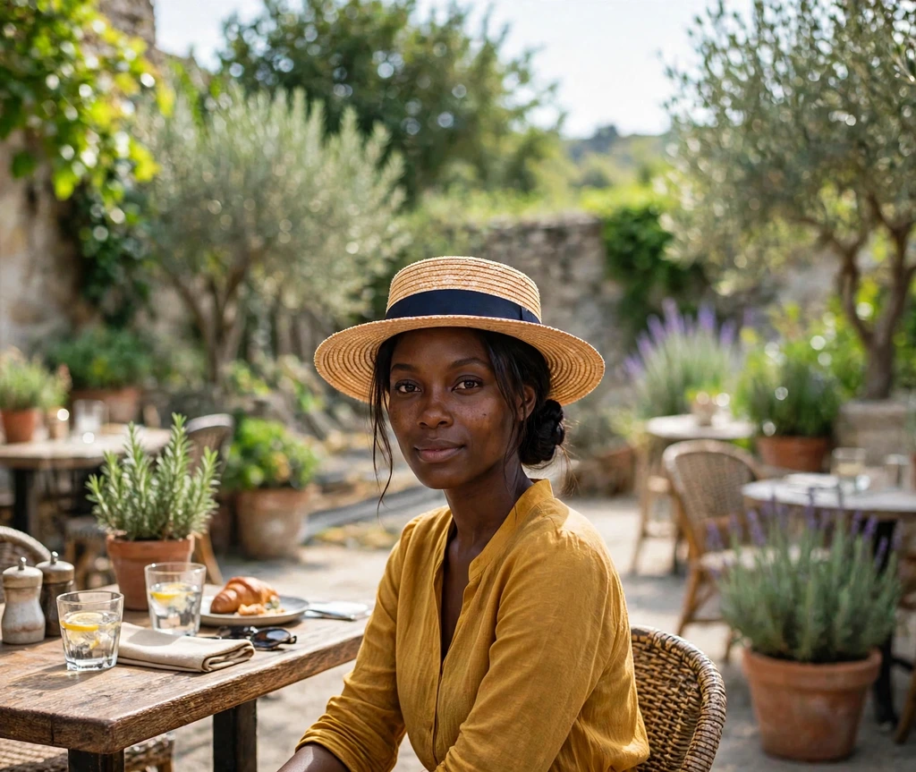 boater hat with low chignon