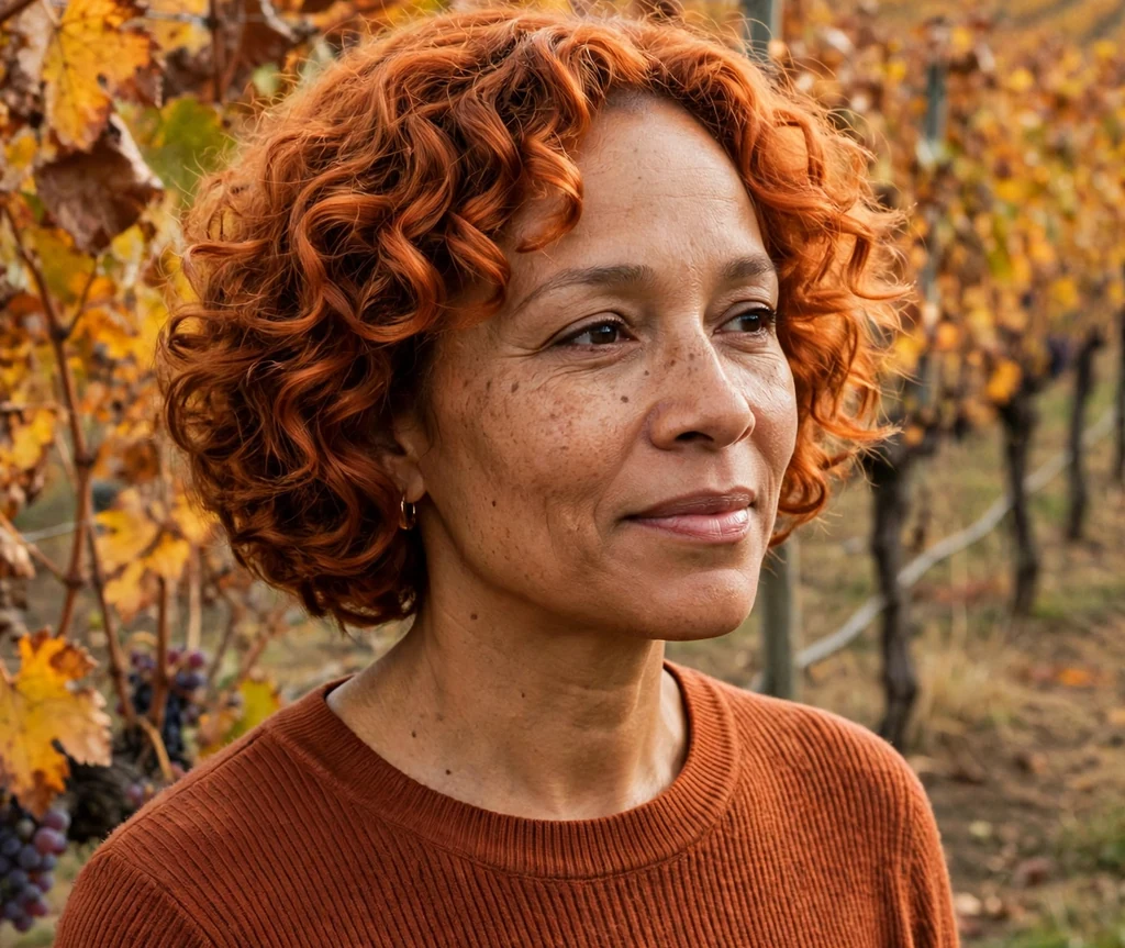 Curly bob with copper warmth