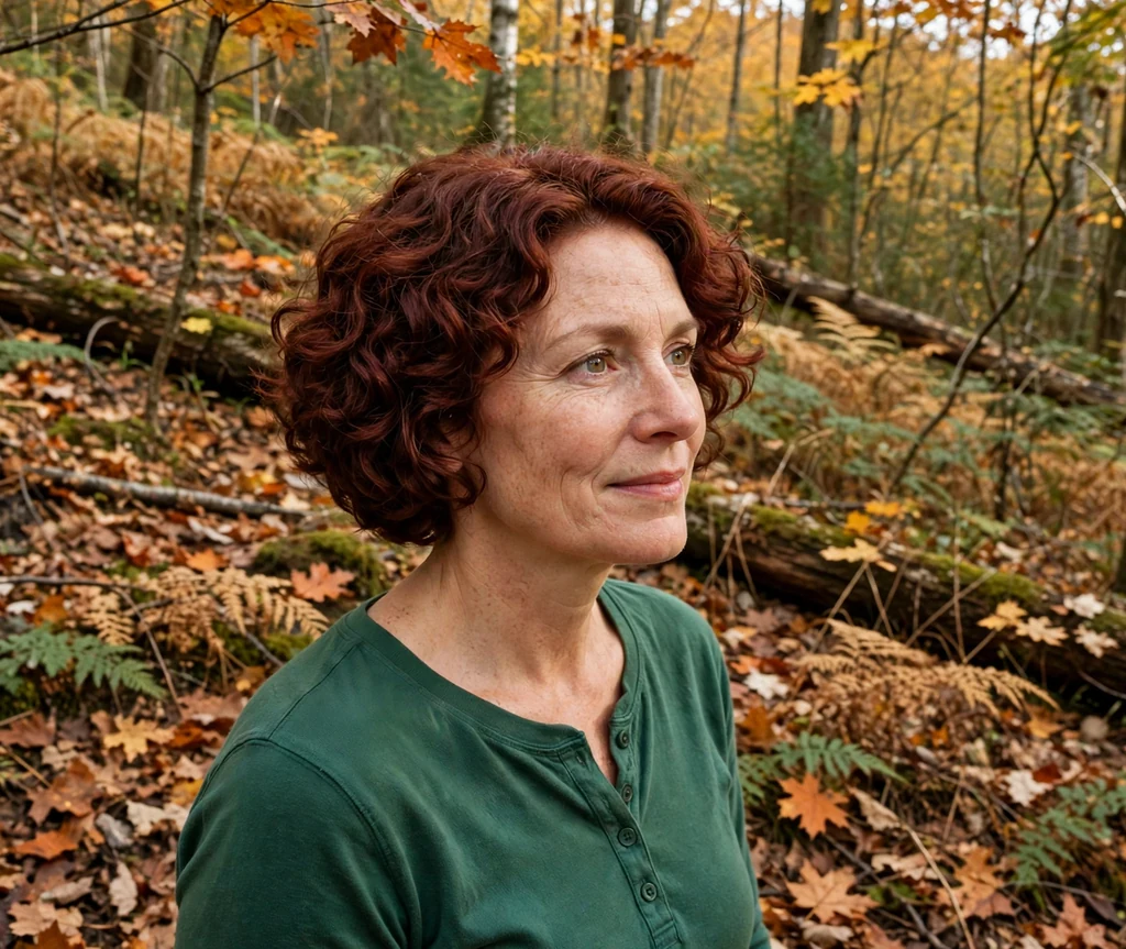 Curly bob with auburn richness