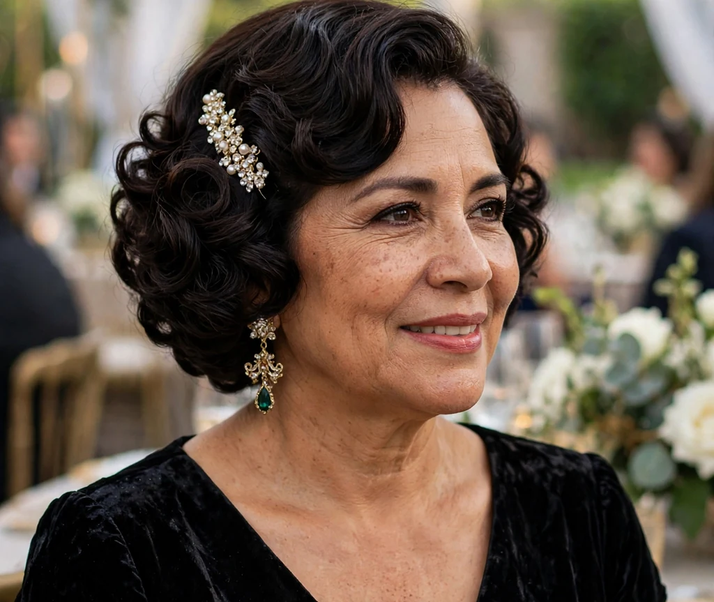Elegant curly bob for special occasions