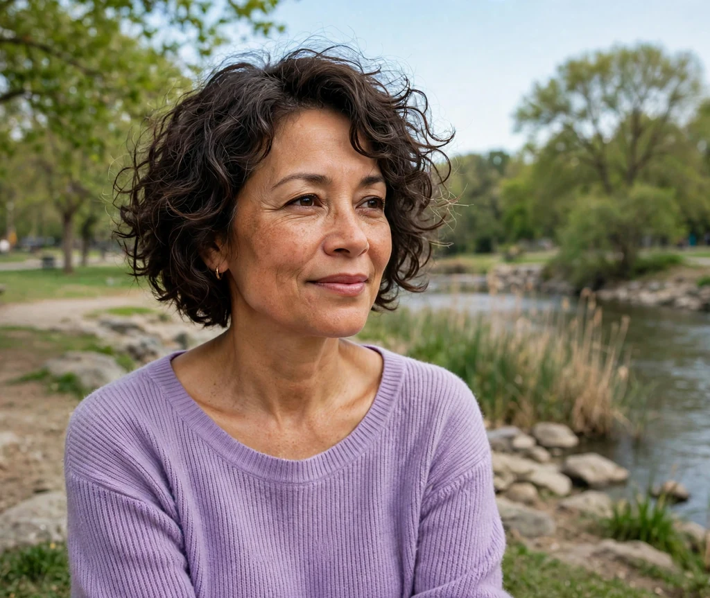 Curly bob with wispy ends for softness