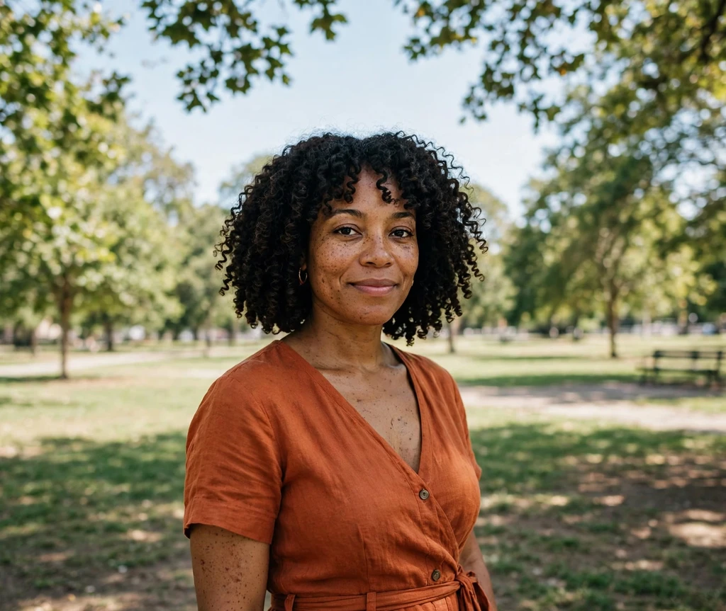 coily natural bob with soft curly bangs