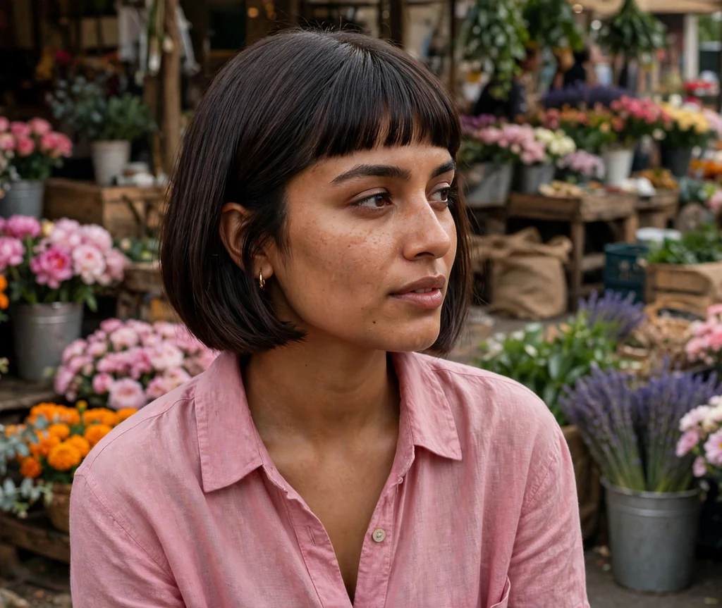 Inverted bob with bangs
