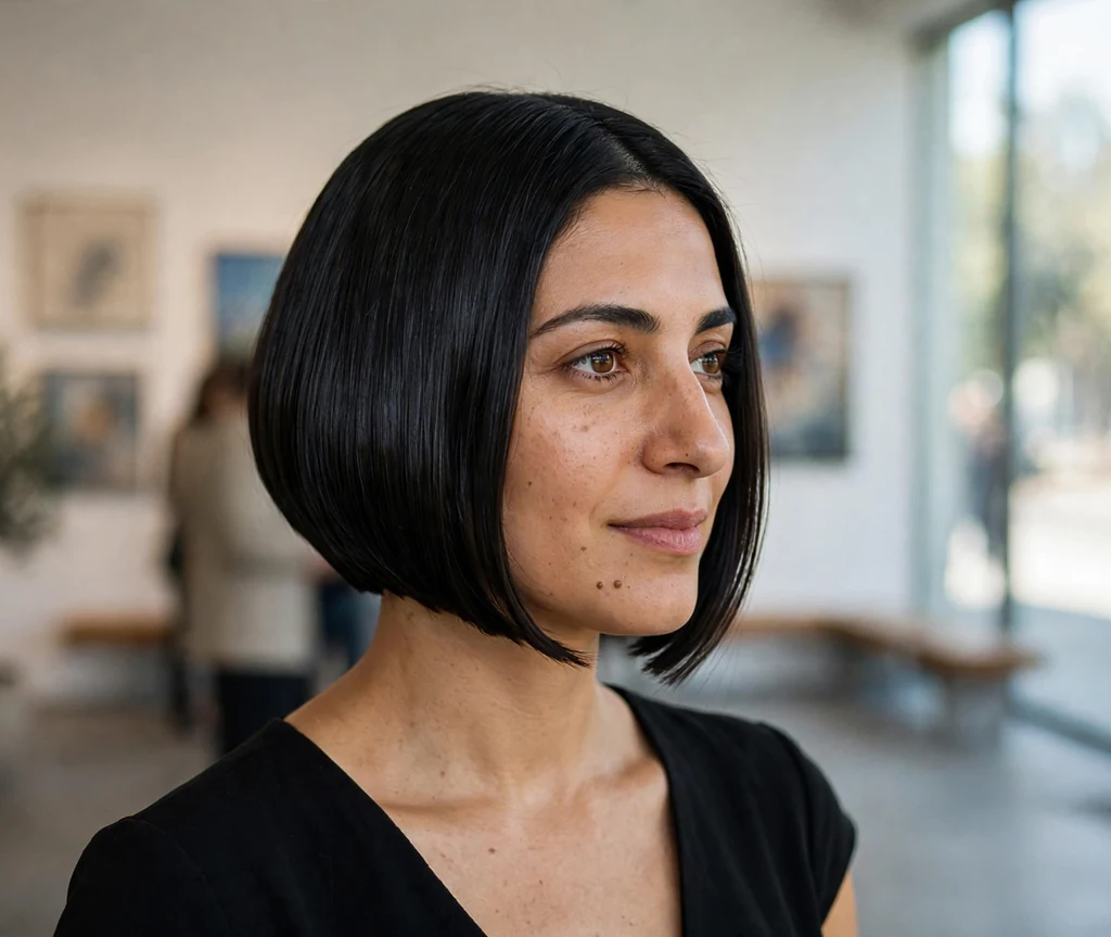 Sleek inverted bob