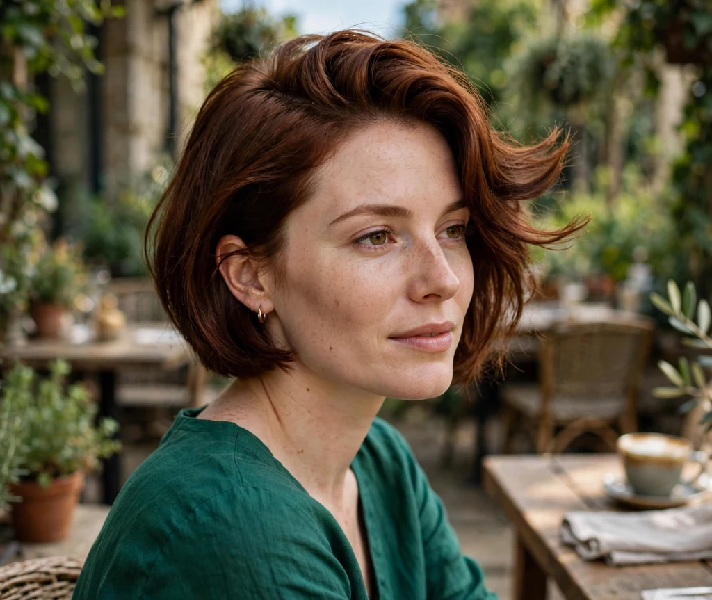 Inverted bob with side part