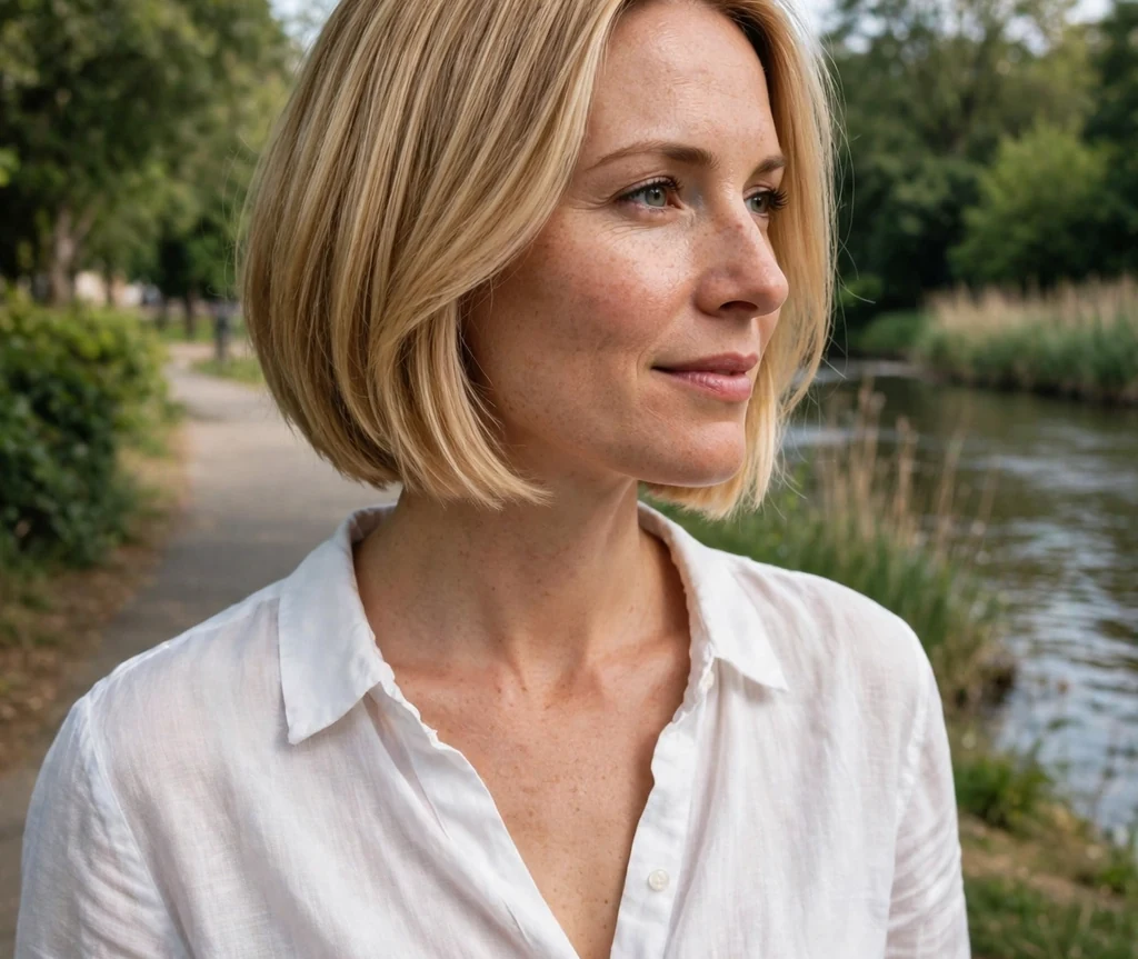 Chin-length inverted bob