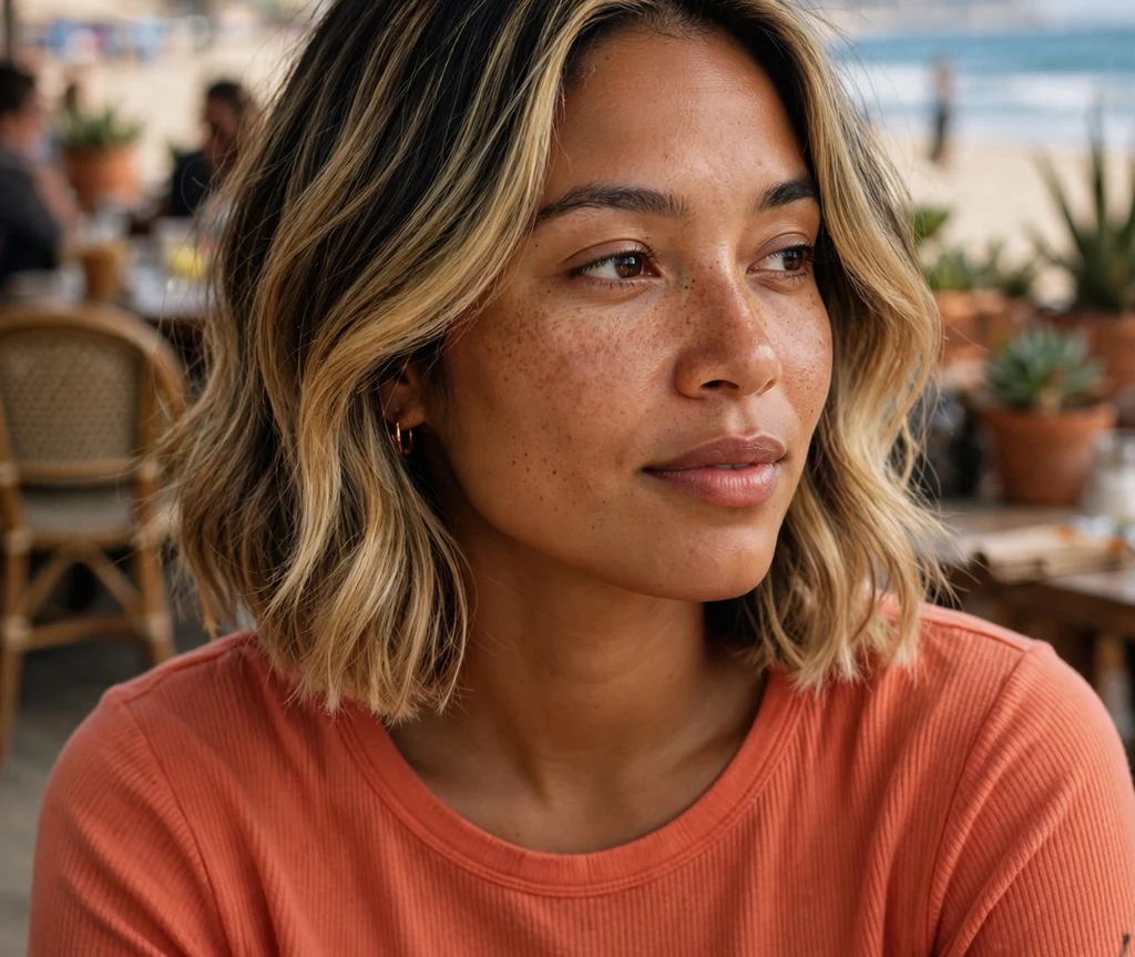 Inverted bob with balayage