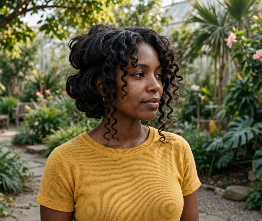 Curly inverted bob