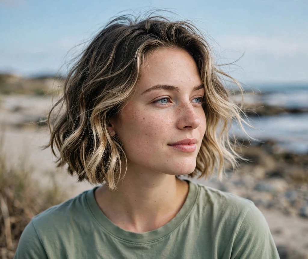 Wavy inverted bob