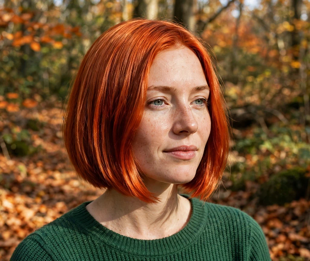 Inverted bob with copper color