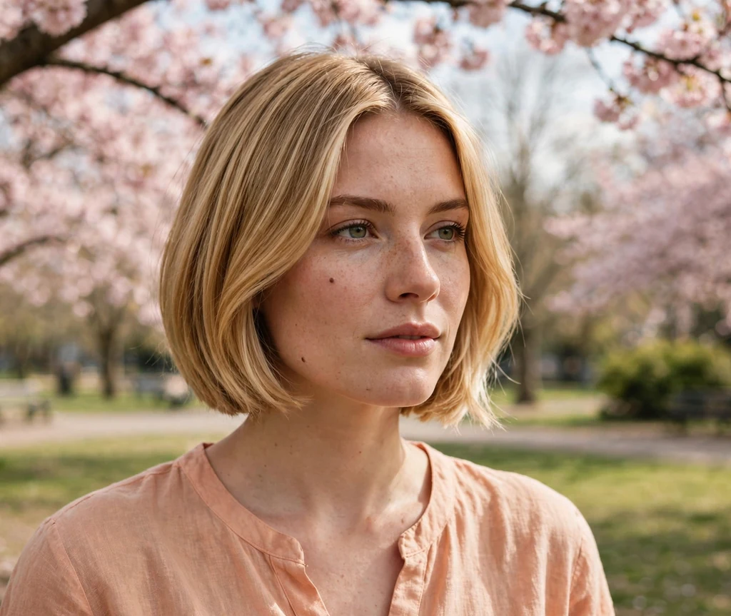 Inverted bob with curtain bangs