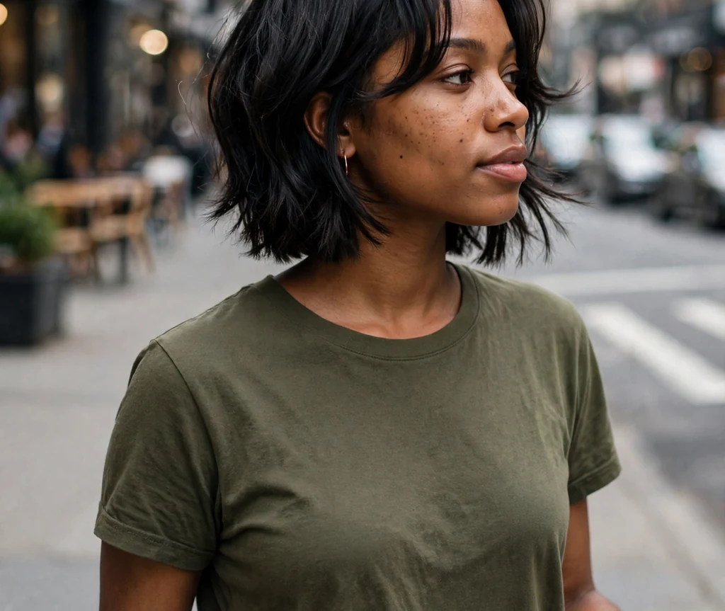 Inverted bob with razored ends